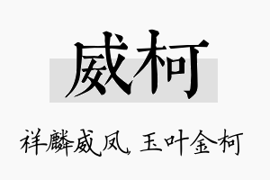 威柯名字的寓意及含义