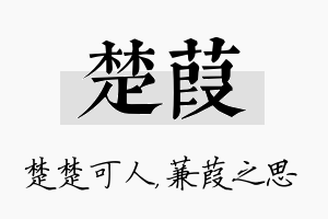 楚葭名字的寓意及含义