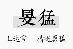 旻猛名字的寓意及含义