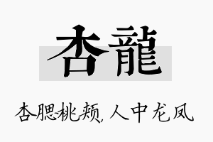 杏龙名字的寓意及含义