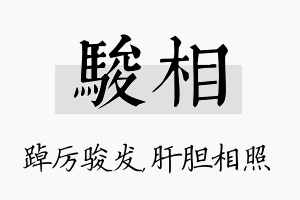 骏相名字的寓意及含义