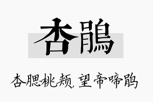 杏鹃名字的寓意及含义