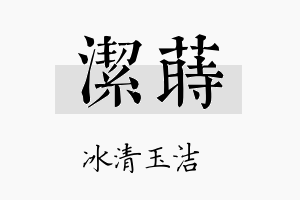 洁莳名字的寓意及含义