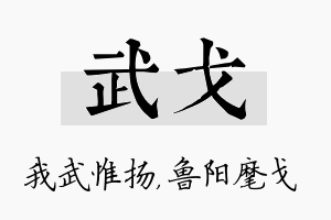 武戈名字的寓意及含义