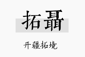 拓聂名字的寓意及含义