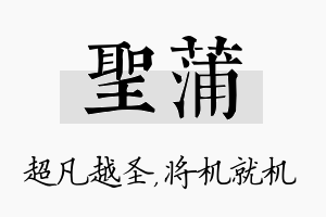 圣蒲名字的寓意及含义