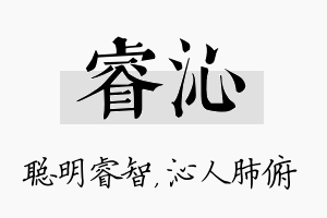 睿沁名字的寓意及含义