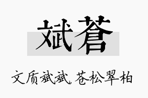 斌苍名字的寓意及含义