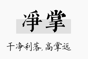 净掌名字的寓意及含义