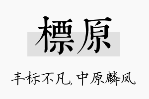 标原名字的寓意及含义