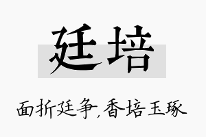 廷培名字的寓意及含义