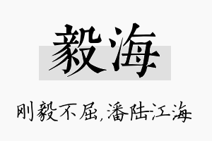 毅海名字的寓意及含义