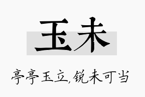 玉未名字的寓意及含义