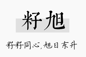 籽旭名字的寓意及含义