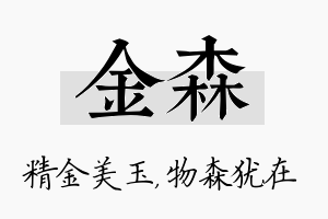 金森名字的寓意及含义