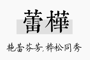 蕾桦名字的寓意及含义