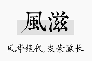 风滋名字的寓意及含义