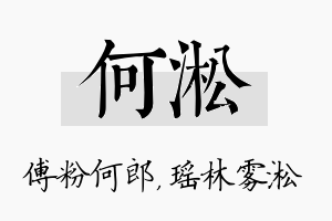 何淞名字的寓意及含义