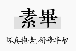 素毕名字的寓意及含义