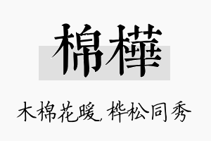 棉桦名字的寓意及含义