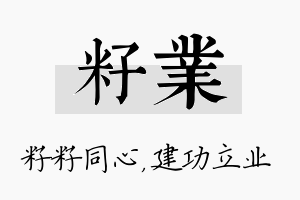 籽业名字的寓意及含义