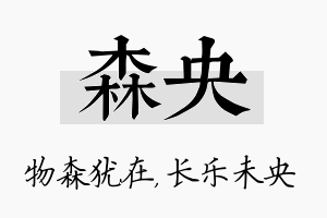 森央名字的寓意及含义