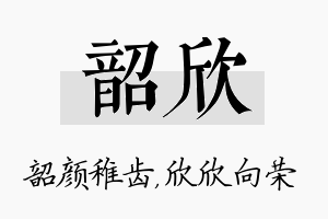 韶欣名字的寓意及含义