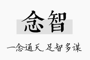 念智名字的寓意及含义