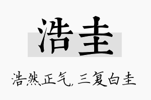 浩圭名字的寓意及含义