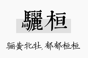 骊桓名字的寓意及含义