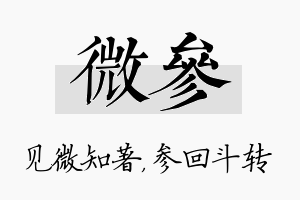 微参名字的寓意及含义