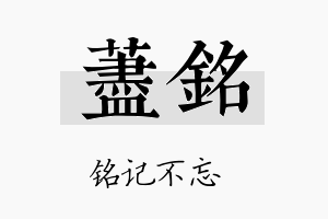 荩铭名字的寓意及含义