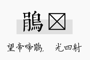 鹃燚名字的寓意及含义