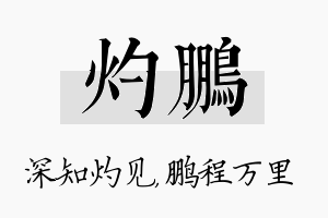 灼鹏名字的寓意及含义