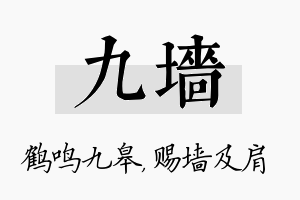 九墙名字的寓意及含义