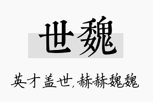 世魏名字的寓意及含义