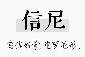 信尼名字的寓意及含义