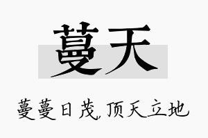 蔓天名字的寓意及含义