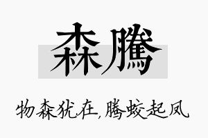 森腾名字的寓意及含义