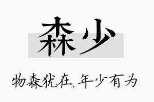 森少名字的寓意及含义