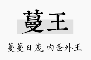 蔓王名字的寓意及含义