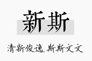 新斯名字的寓意及含义