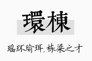 环栋名字的寓意及含义