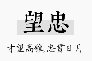 望忠名字的寓意及含义