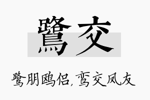 鹭交名字的寓意及含义