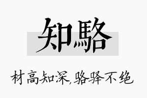 知骆名字的寓意及含义