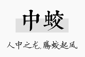 中蛟名字的寓意及含义