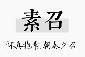 素召名字的寓意及含义