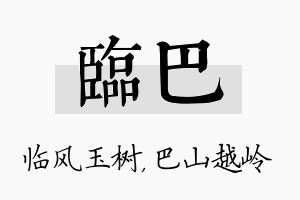 临巴名字的寓意及含义