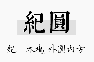 纪圆名字的寓意及含义